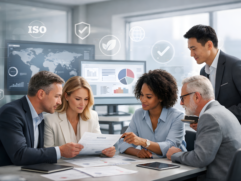 Professional consulting team discussing strategy